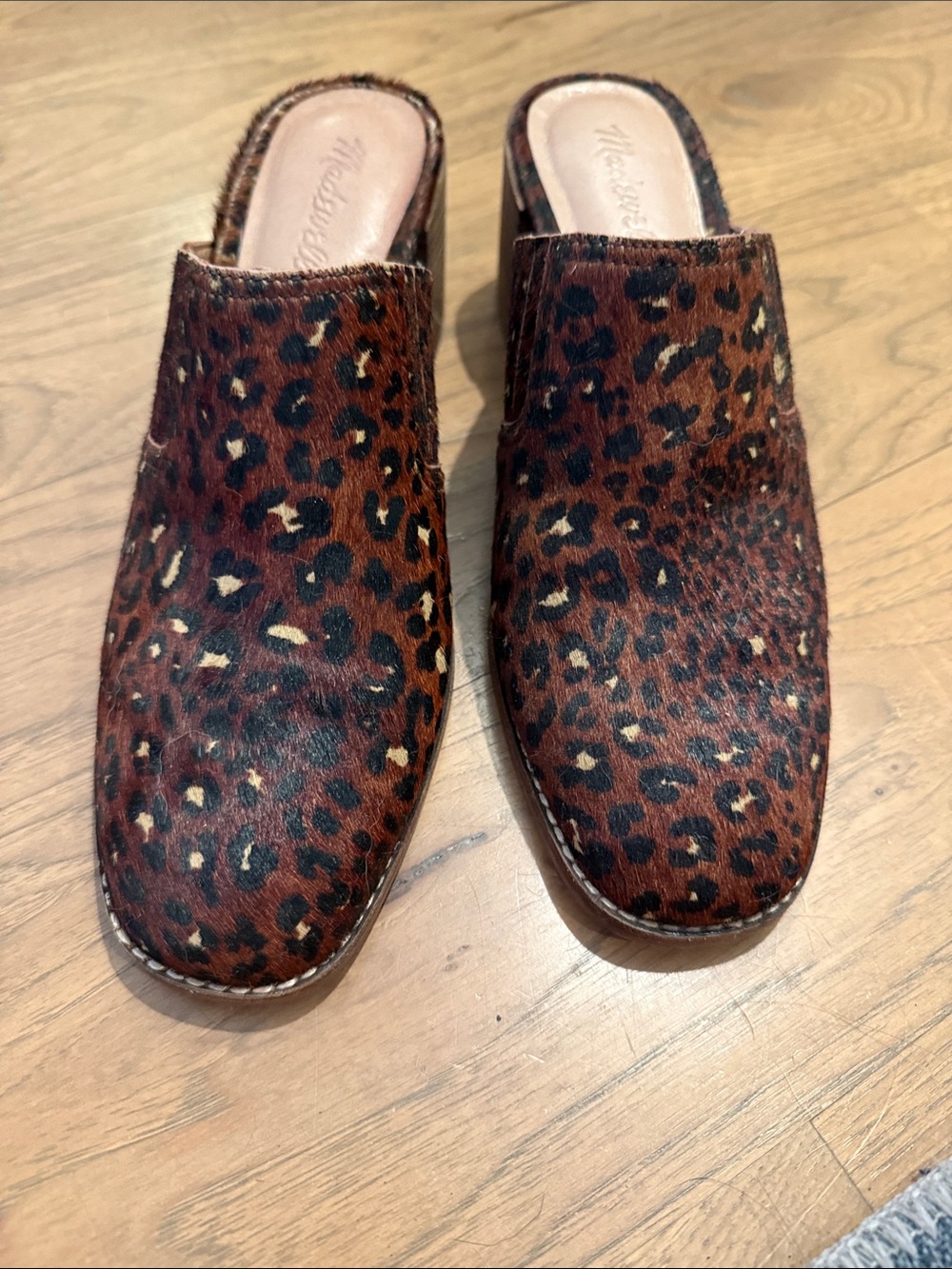 Madewell Leopard-Print Slip-On Mules in Brown & Black
